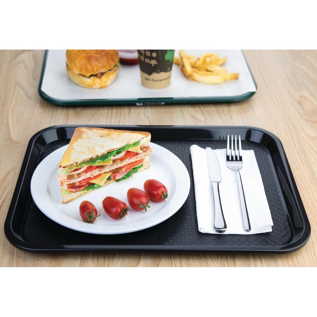 Olympia Kristallon PP Rectangular Tray Black 305x415mm P501 - Image 6