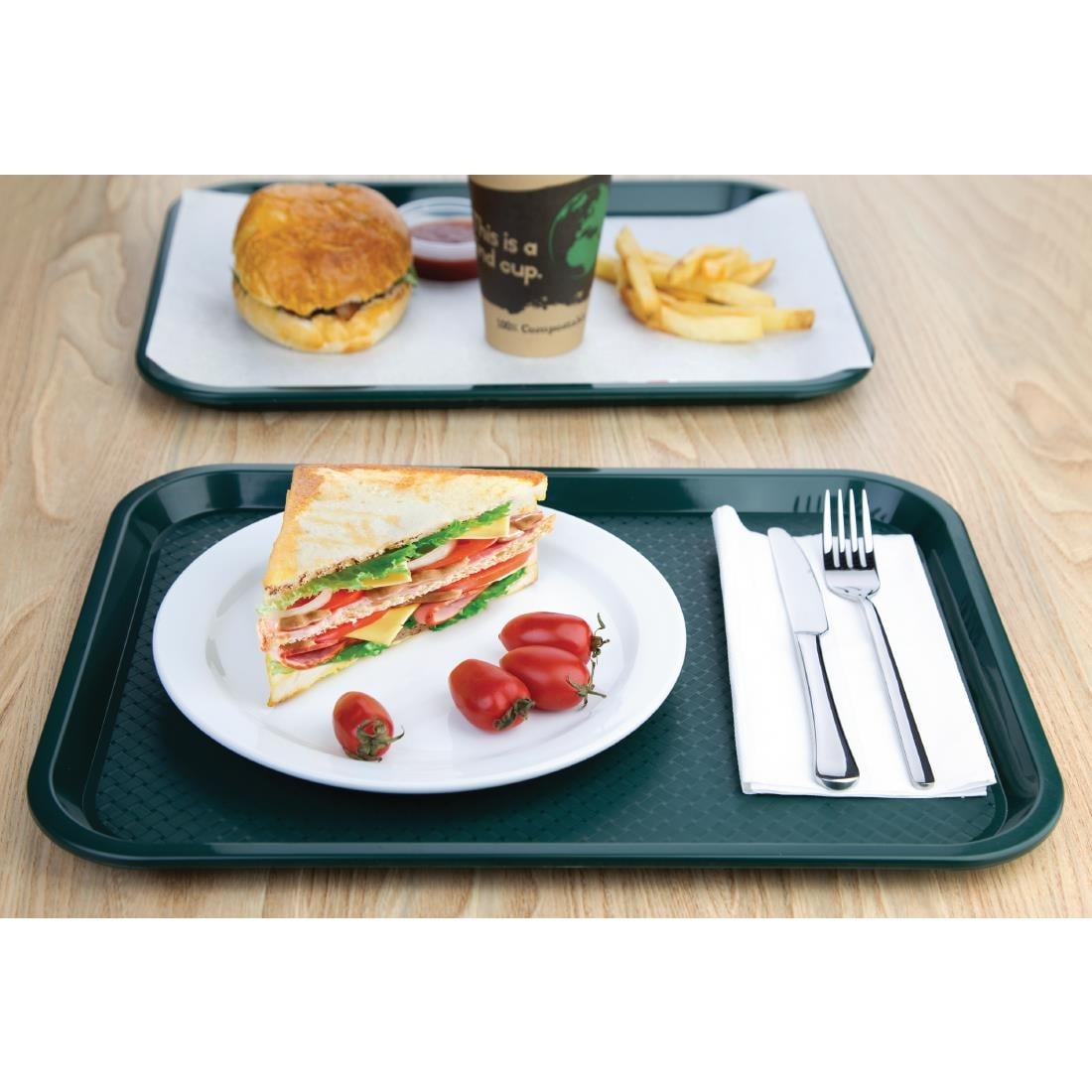 Olympia Kristallon PP Rectangular Tray Green 305x415mm P505 - Image 5
