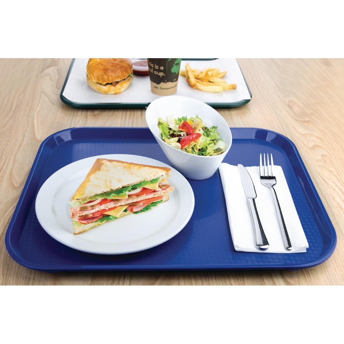 Olympia Kristallon PP Rectangular Tray Blue 350x450mm P512 - Image 5