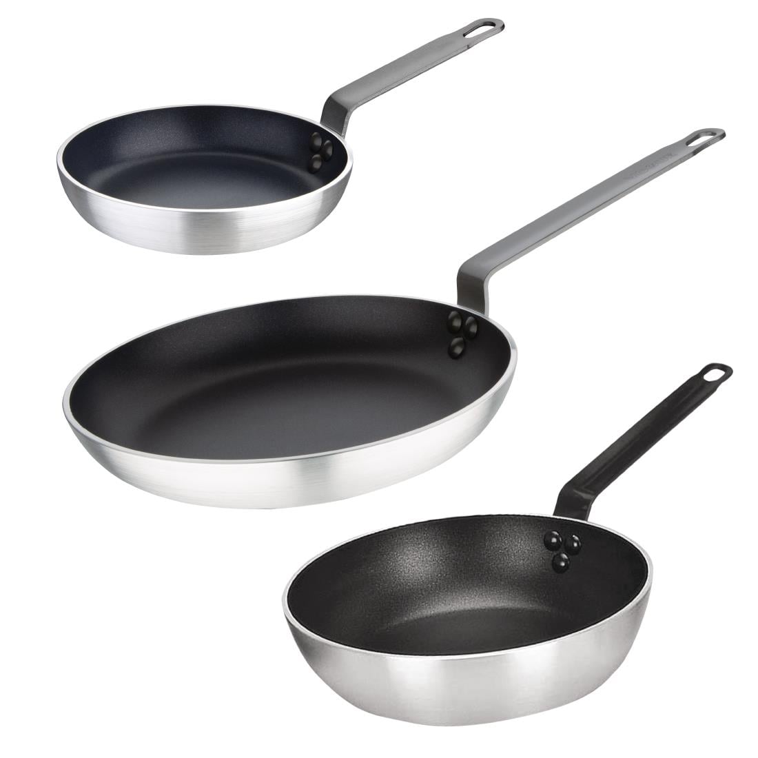 Vogue Cook Like A Pro 3-Piece Aluminium Non-Stick Frying Pan & Sauté Pan Set SA691