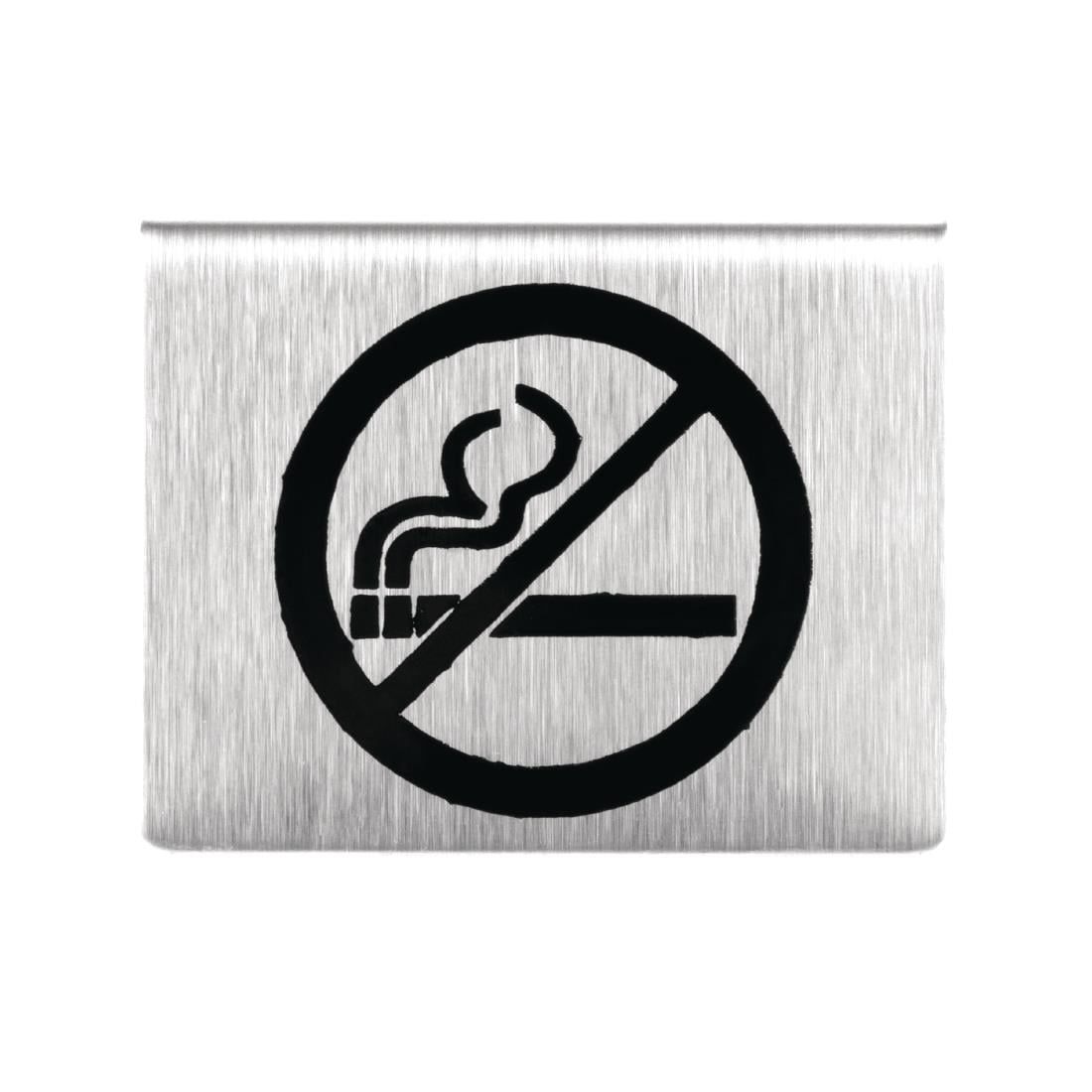Olympia Brushed Steel No Smoking Table Sign U044 - Image 2