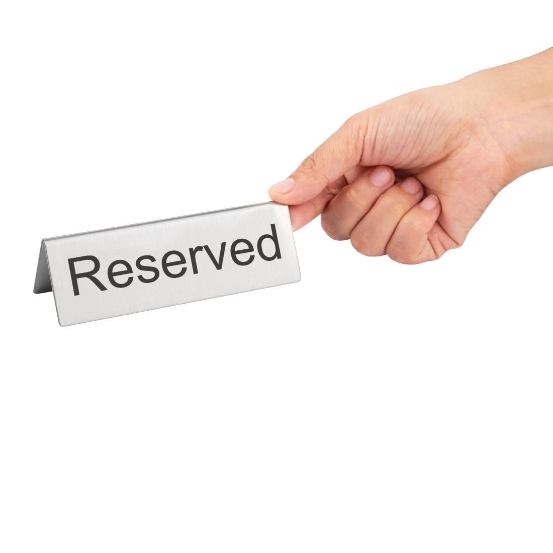 Olympia Brushed Steel Reserved Table Sign (10 Pack) U051 - Image 4