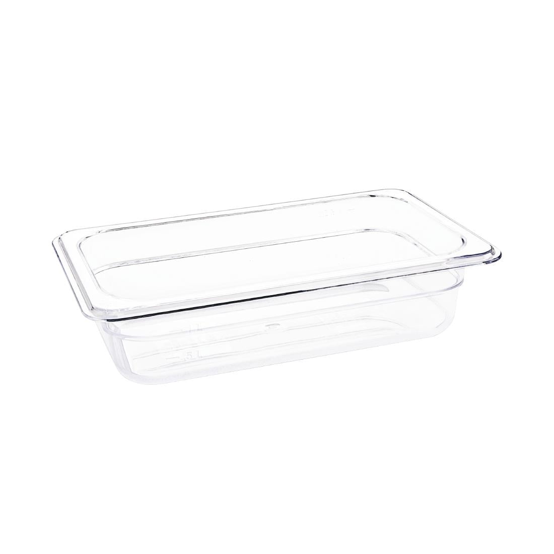Vogue Polycarbonate 1/4 Gastronorm Container 65mm Clear U236