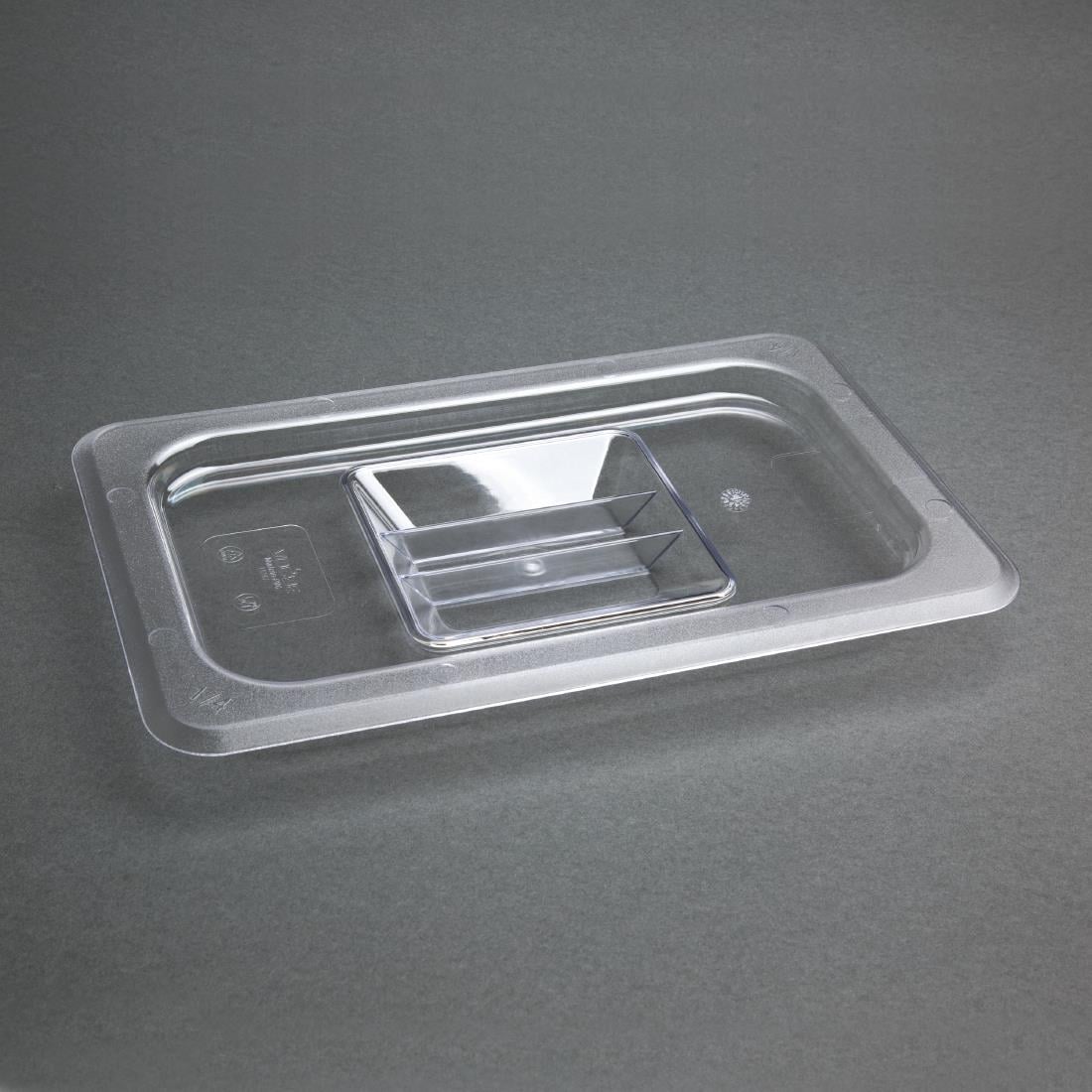 Vogue Polycarbonate 1/4 Gastronorm Lid Clear U247 - Image 4