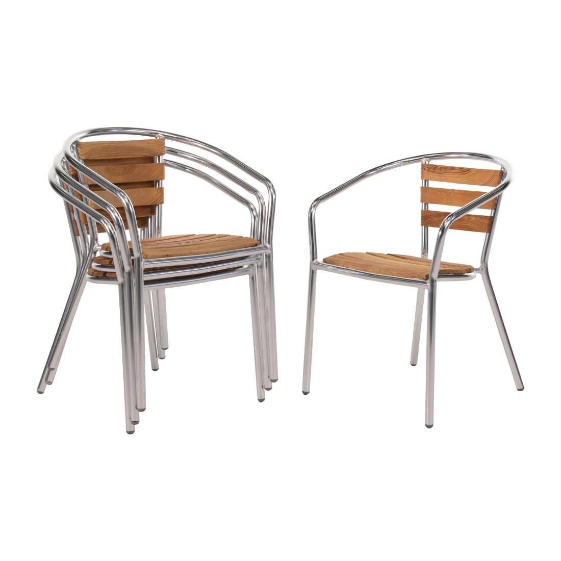Bolero Aluminium and Ash Chairs (4 Pack) U421