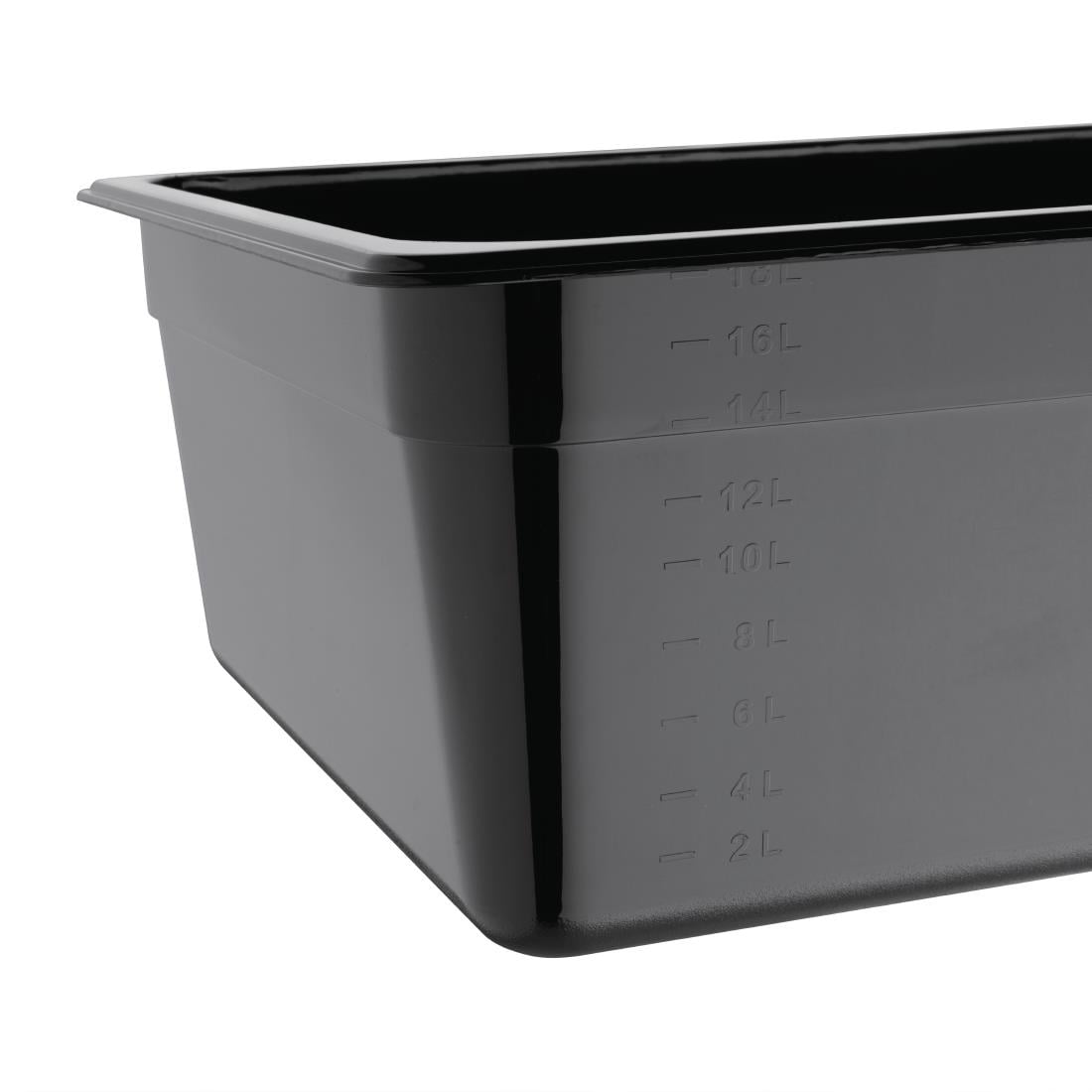 Vogue Polycarbonate 1/1 Gastronorm Container 150mm Black U456 - Image 5