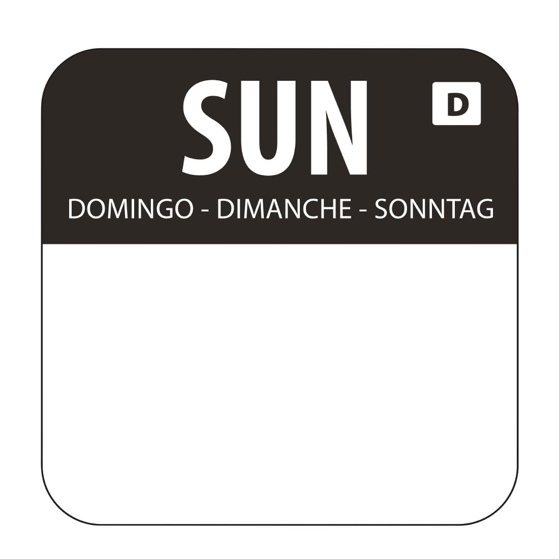 Hygiplas Dissolvable Food Rotation Labels Sunday (1000 Pack) U783
