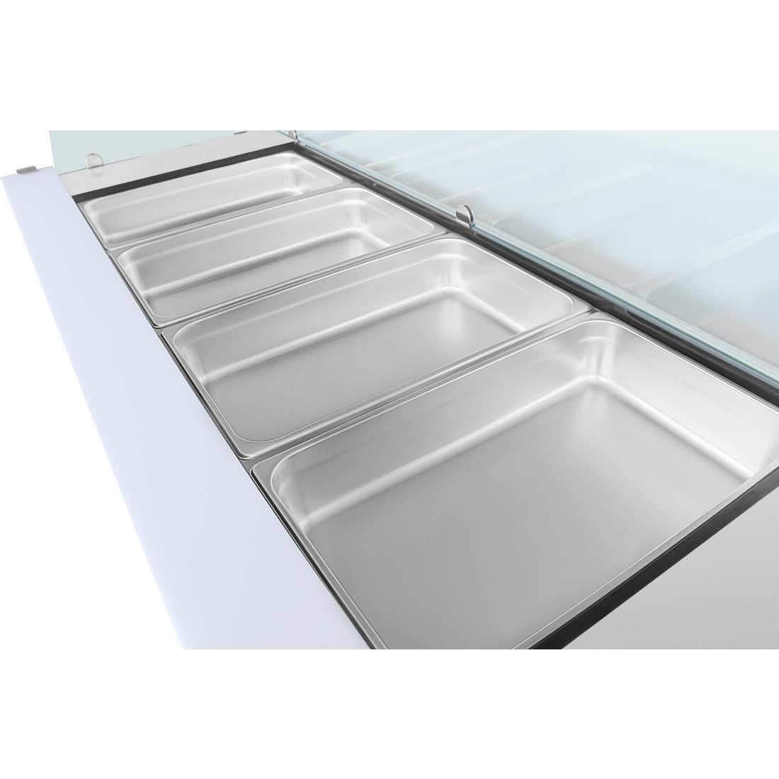 Polar U-Series GN Saladette Counter with Square Sneeze Guard 4 Door UA019 - Image 8