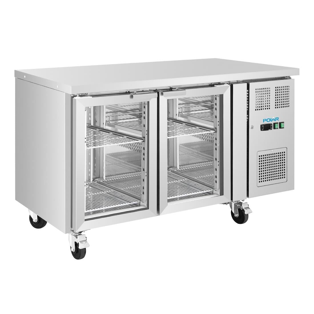 Polar U-Series Two Door Counter Fridge with Glass Doors UA068