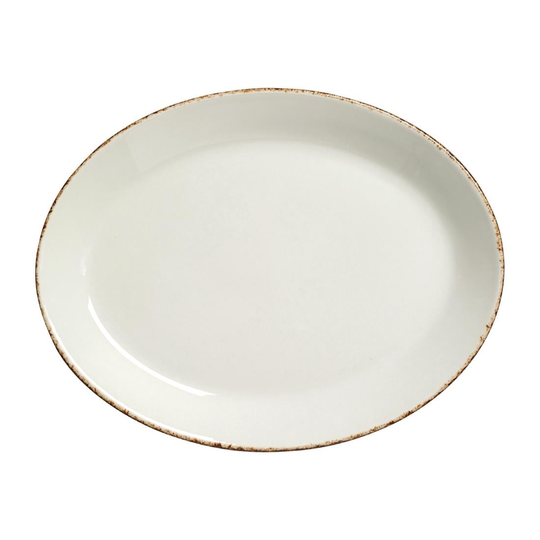 Steelite Brown Dapple Oval Coupe Plates 202mm (24 Pack) VV1315