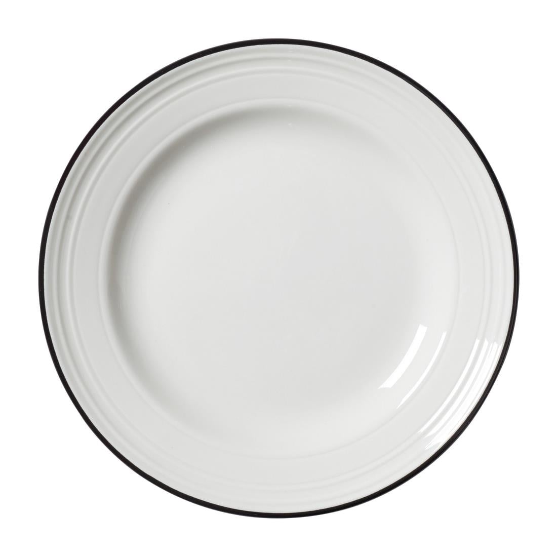 Steelite Bead Black Band Plates 165mm (12 Pack) VV2676