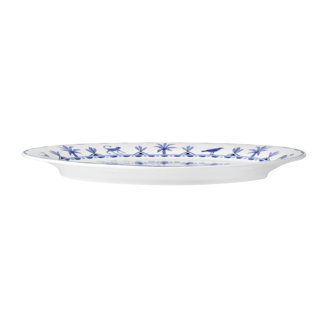 William Edwards Sultan's Garden Blue Oval Trays Misc 350mm (6 Pack) VV3975 - Image 2