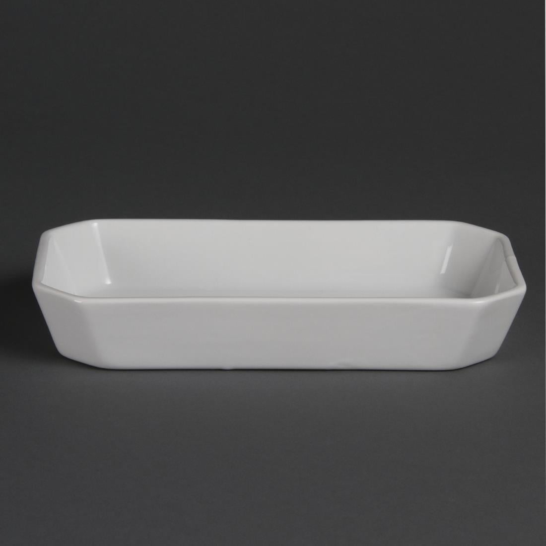 Olympia Whiteware Rectangular Hors d'Oeuvre Dishes 235x 122mm (6 Pack) W438