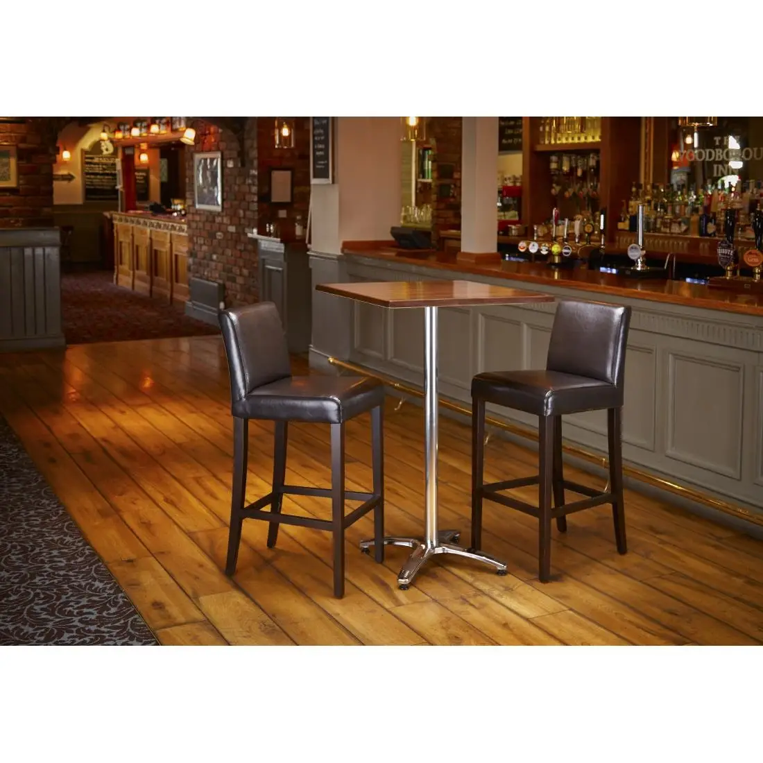 Bolero Faux Leather High Bar Stool Brown (Single) GG652 - Image 7