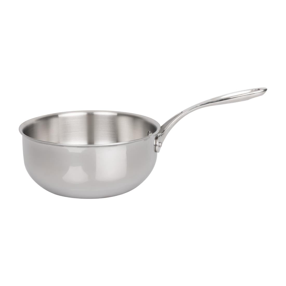Vogue Stainless Steel and Aluminium Tri-Wall Flared Sauté Pan 20cm Y240 - Image 4