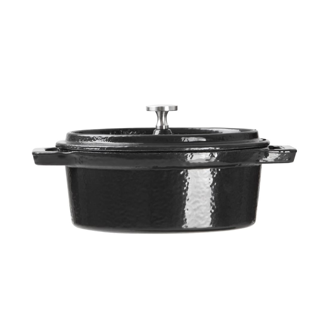 Vogue Cast Iron Oval Mini Pot Black 315ml Y264 - Image 3
