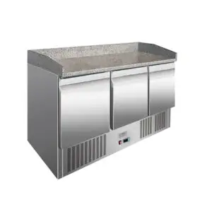 Ice-A-Cool ICE3852GR 3 Door Marble Top Refrigerated Prep Unit