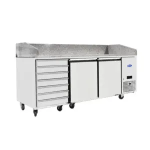 Pizza Counter 2 Doors +7 ambient drawers with 2000mm VRX unit & GN Pans 100mm EPF3480GR + VRX2000/330