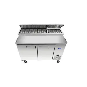 2 Door Refrigeration Preparation Table Including 9x 1/3 GN Pan Option MPF8202GR