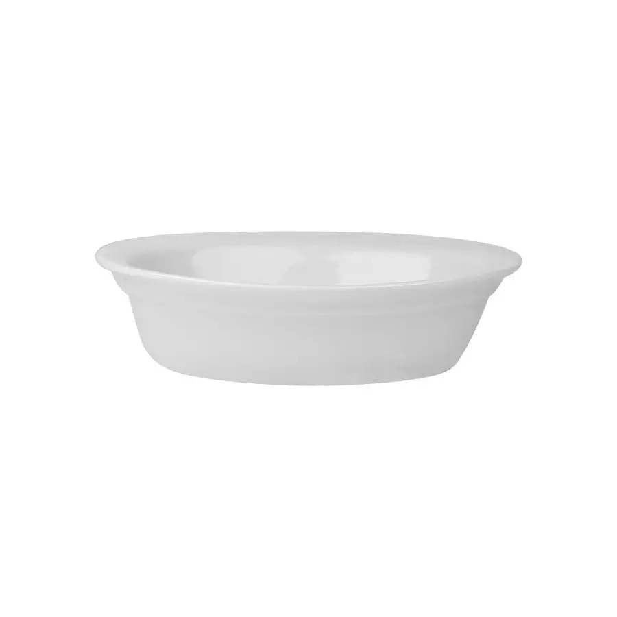 Superwhite Porcelain Lipped Oval Pie Dish 17.5cm - BH619