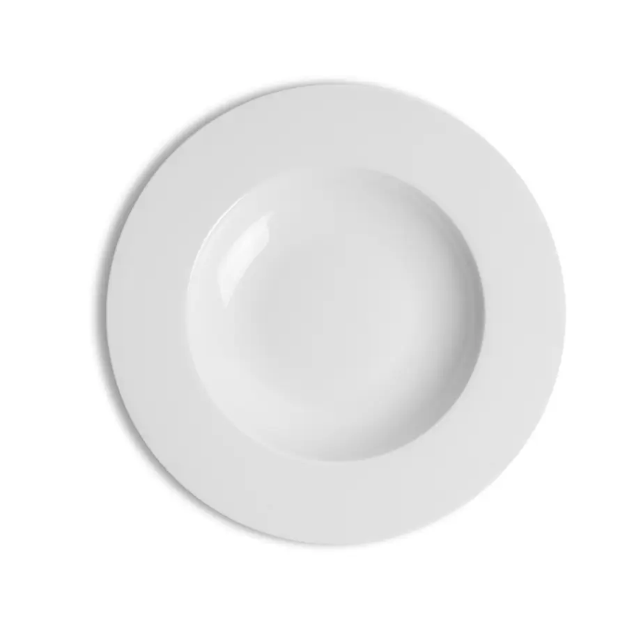 Crème Monet Vitrified Porcelain White Round Rim Bowl 26cm - BH752