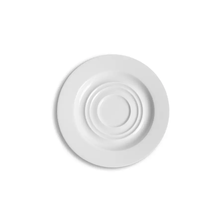 Crème Monet Vitrified Porcelain White Round Saucer 15cm - BH783