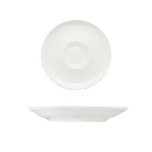 Artisan Crème Vitrified Fine China White Round All for One Saucer 16cm - BI864WH
