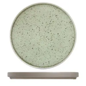 Artisan Elm Vitrified Stoneware Green Round Stacking Plate 20cm - BL208