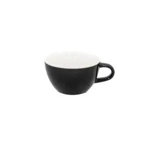 Superwhite Café Porcelain Gloss Black Bowl Shaped Cup 23cl 8oz - BN402