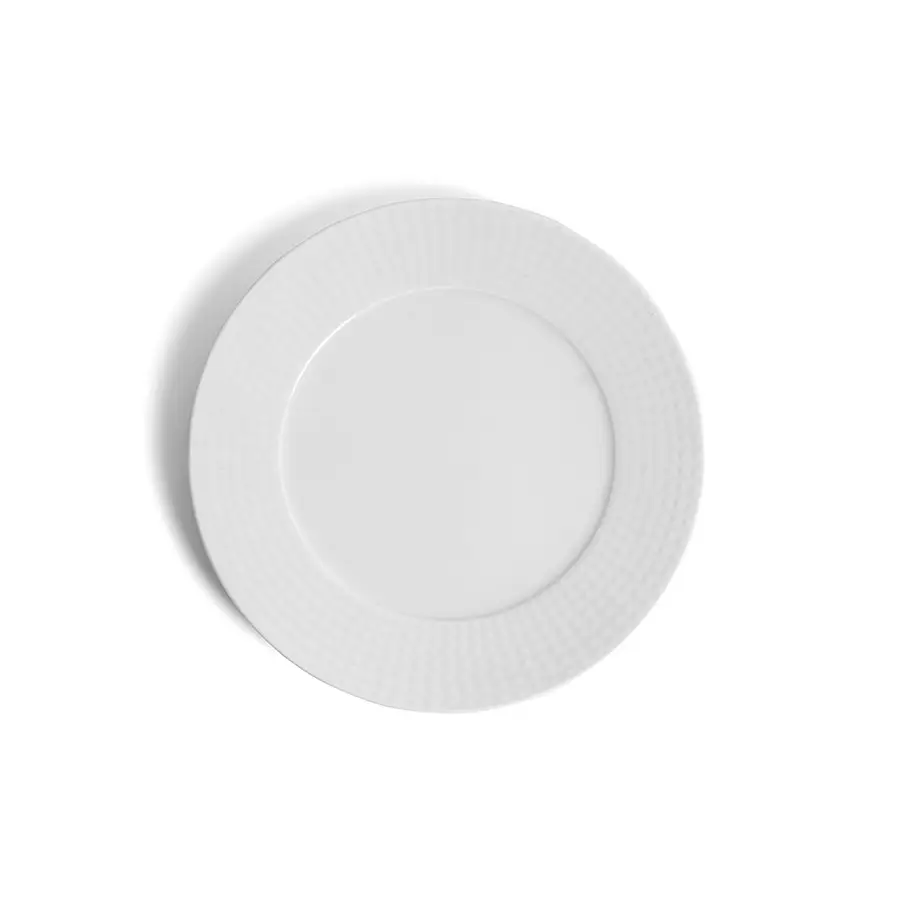 Ariane Point Vitrified Porcelain White Rim Round Salad Plate 22cm 8 2/3in - BT024