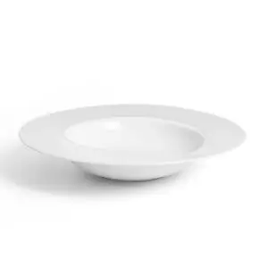 Ariane Point Vitrified Porcelain White Rim Round Deep Plate 29cm 11 3/8in - BT026