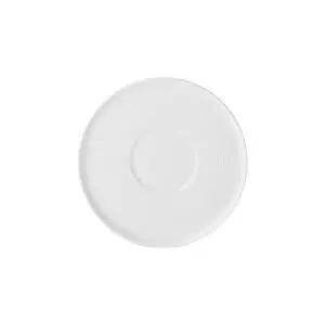 Ariane Point Vitrified Porcelain White Round Saucer 16cm 6 1/3in for Cappuccino Cup 10oz 28cl - BT041