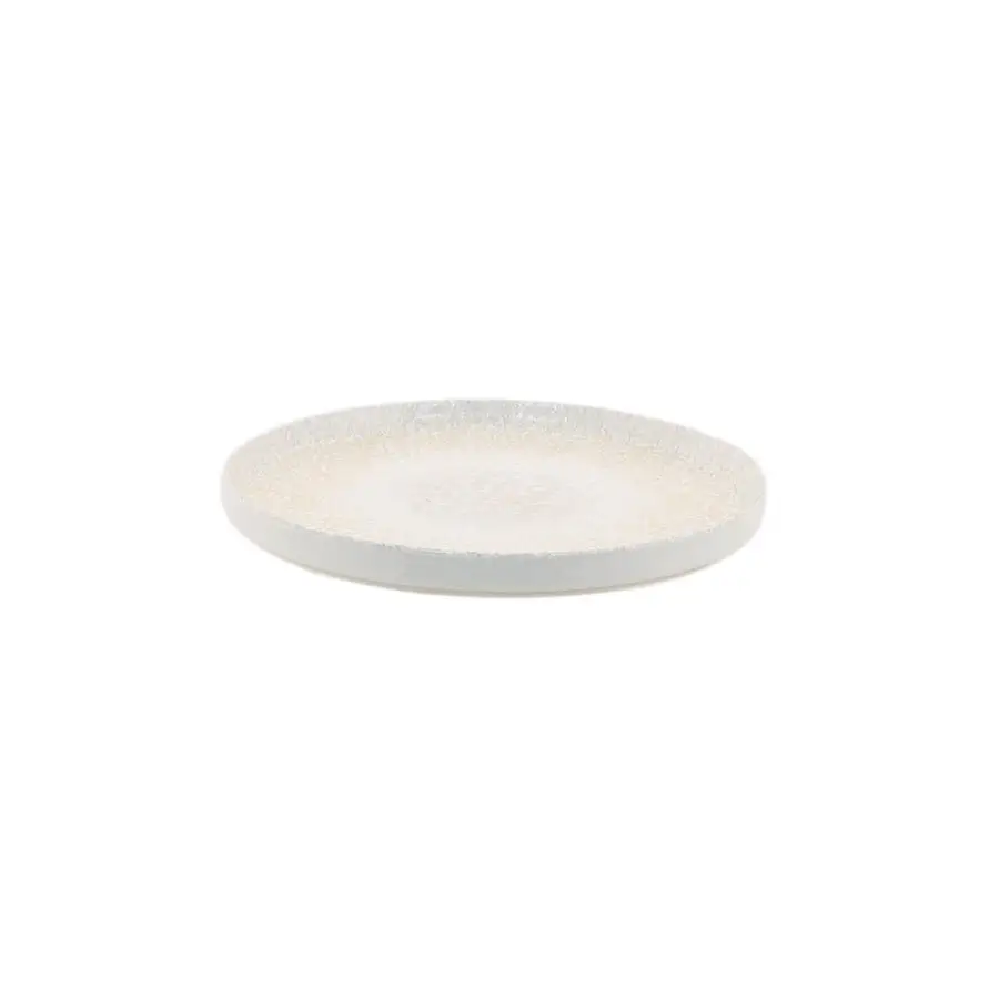 Ariane Rave Virtified Porcelain Cream Canvas Round Stacking Plate 21cm 8 1/4in - BT746