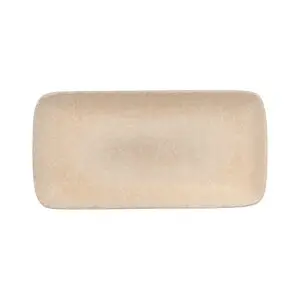 Ariane Rave Virtified Porcelain Cream Canvas Rectangular Platter 36x16.5cm 14 1/5x6 1/3in - BT753
