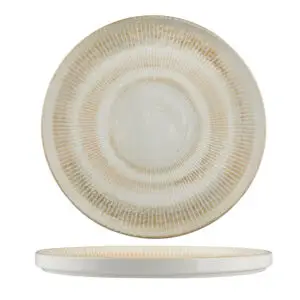 Ariane Shell Sand Virtified Porcelain Earthy Beige Round Stacking Plate 21cm 8 1/4in - BU332