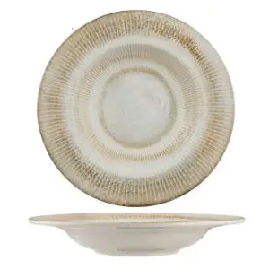 Ariane Shell Sand Virtified Porcelain Earthy Beige Round Deep Plate 30cm 12in - BU337