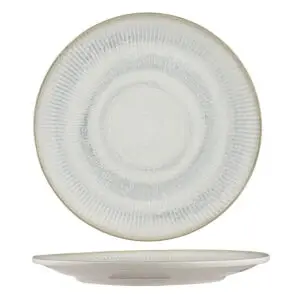 Ariane Shell Aqua Virtified Porcelain Shell Blue Round Coupe Plate 24cm 9 1/2in - BU342