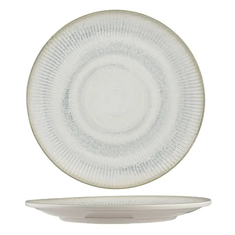 Ariane Shell Aqua Virtified Porcelain Shell Blue Round Coupe Plate 21cm 8 1/4in - BU343