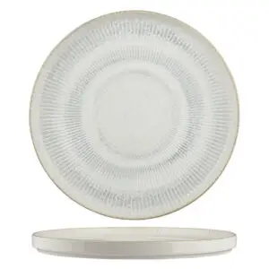 Ariane Shell Aqua Virtified Porcelain Shell Blue Round Stacking Plate 21cm 8 1/4in - BU346