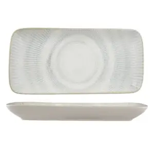 Ariane Shell Aqua Virtified Porcelain Shell Blue Rectangular Platter 28x14cm 10 5/8 x 5 1/2in - BU354