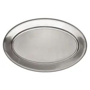 Meat Flat Stainless Steel Oval 22 x 35cm - D1714