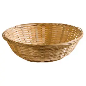 Basket Brown Wooden Round 23cm - D1825