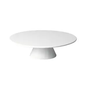 Lockhart Cake Stand Round Melamine White 31 x 8cm - DC972