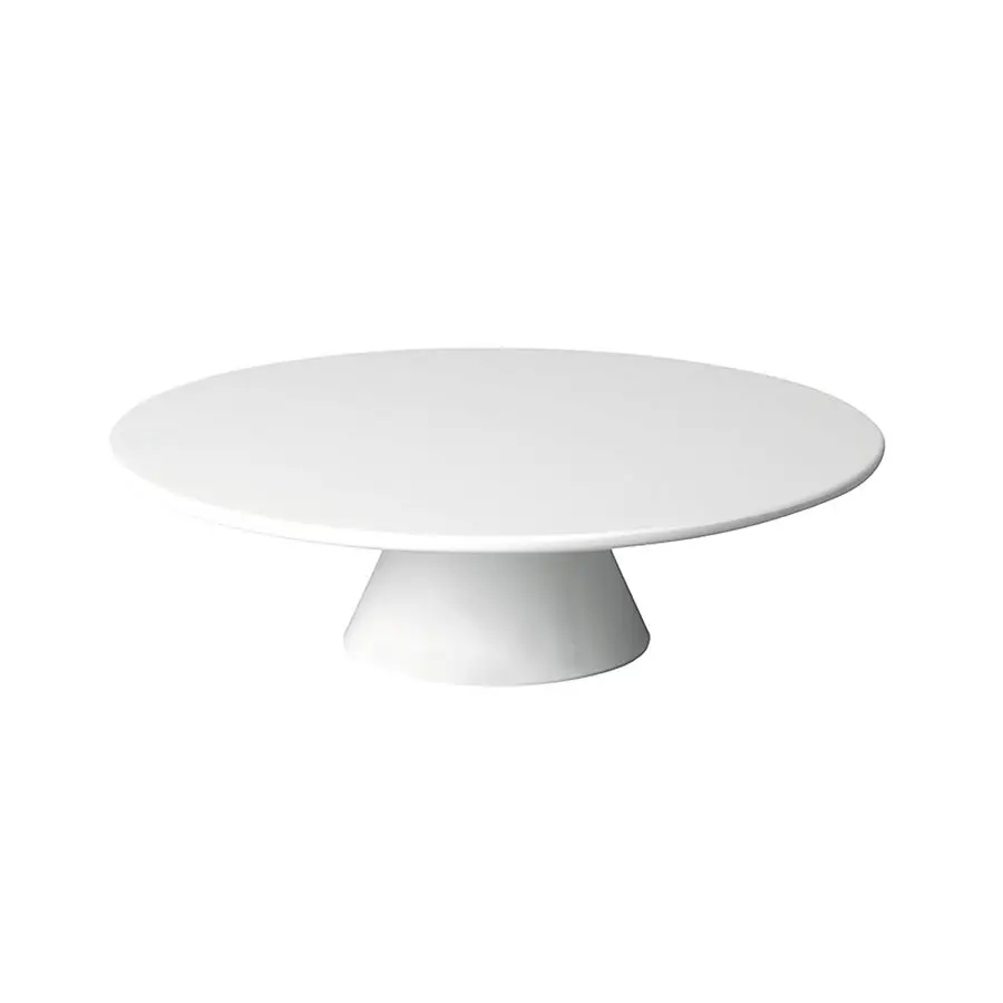 Lockhart Cake Stand Round Melamine White 31 x 8cm - DC972