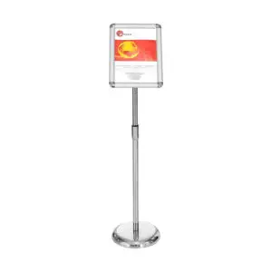 Adjustable Lobby Stand A4 Chrome Base - DE862