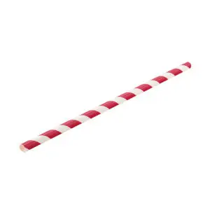 Glacial Bar Paper Red Stripe Straw 20cm - DI328