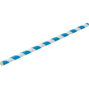 Glacial Bar Paper Blue Stripe Straw 20cm - DI331
