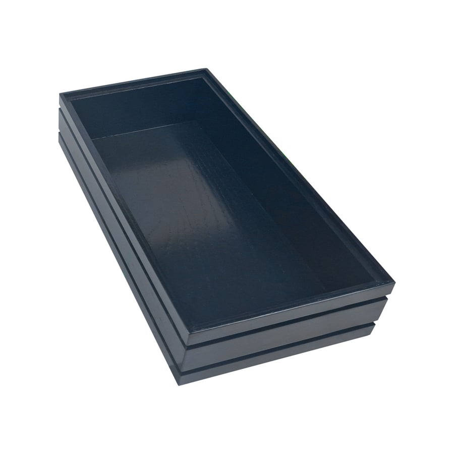 Arena Podium Rib Grey Oak 1/3 Rectangular Stacker Box 398 x 312 x 80mm - DN423GY