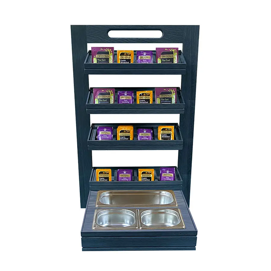 Arena Podium Ambery Grey Oak 4 Tier Counter Top Display Stand Set 40 x 21.2 x 77cm - DO303GY