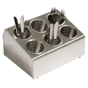 Stainless Steel Cutlery Dispenser 6 Compartments - E3038